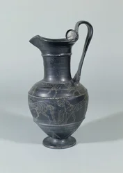 Jug with Griffins, Bucchero Ware, Etruscan, 650-550 BC